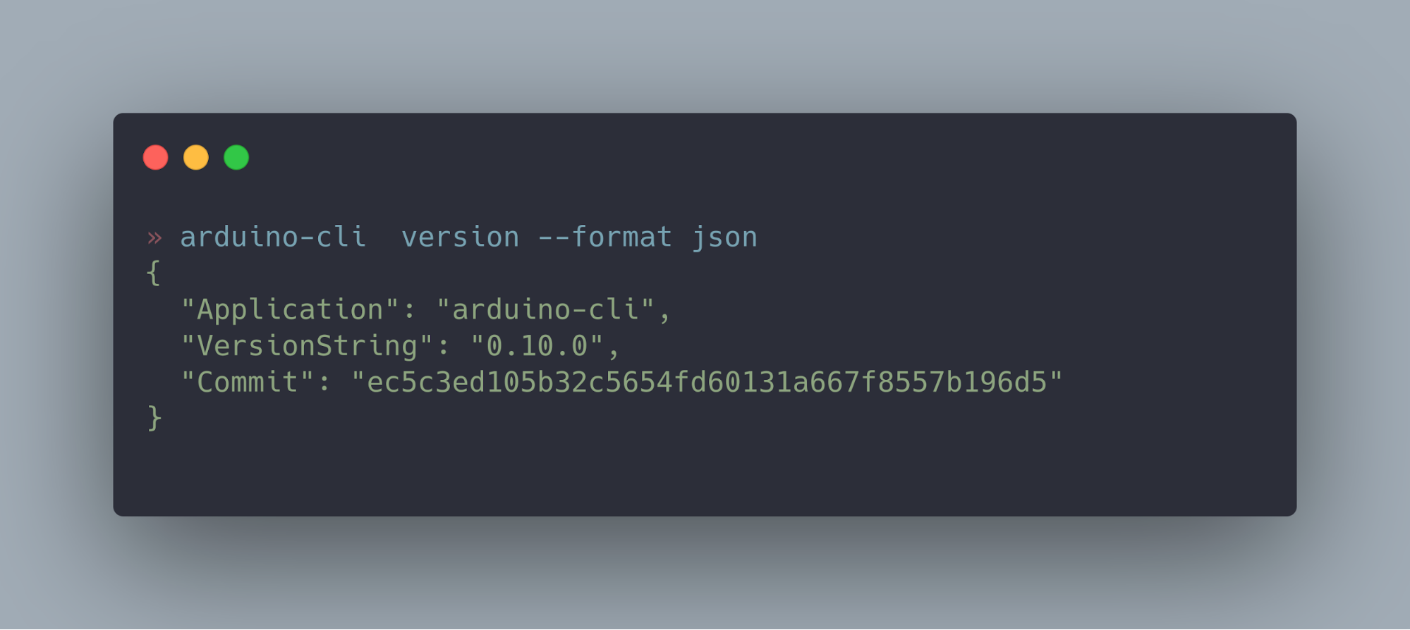 JSON output screenshot